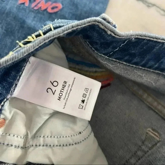 MOTHER embroidered straight-leg jeans Size 26 B451 - Picture 5 of 7